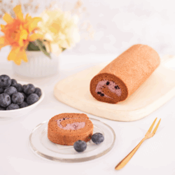 Chocolate Blueberry Swiss Roll