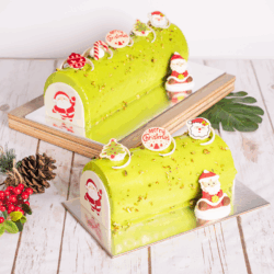 <strong style="color:#CC0000;">Pistachio Mango Log Cake</strong>