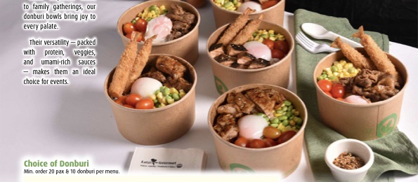 Donburi bowls for corporate catering