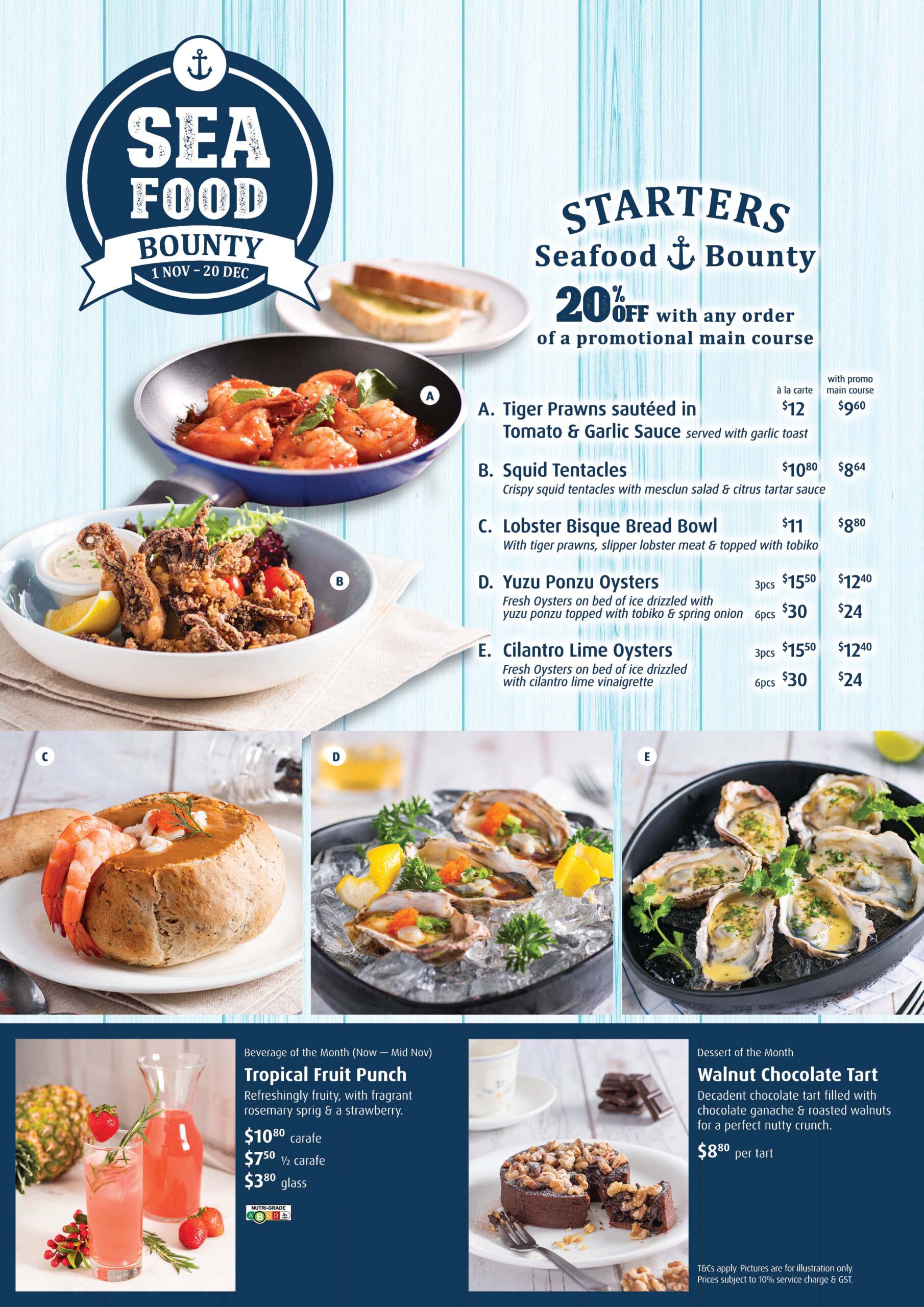 Seafood Bounty Menu