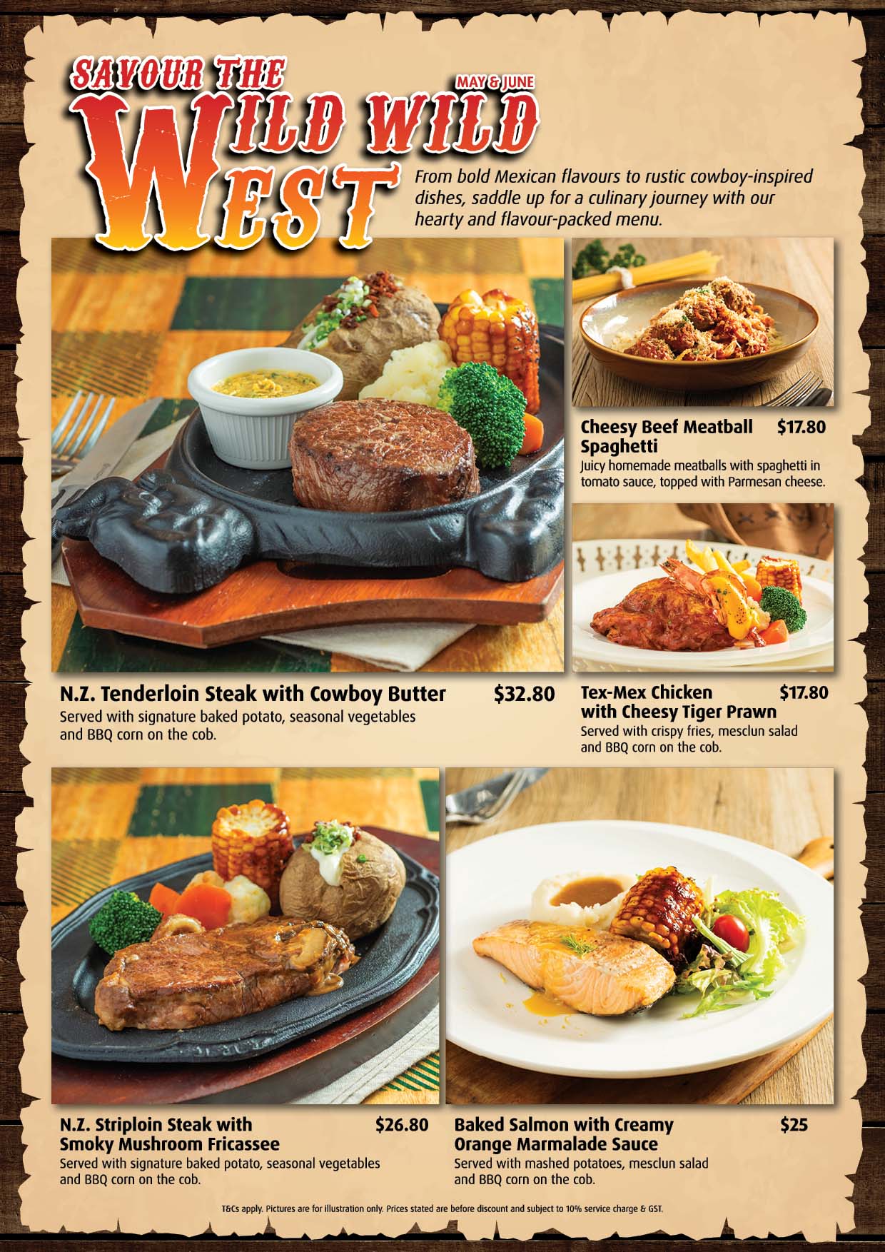 Wild Wild West Menu